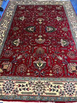 Hand Knotted Persian Rug Tabriz Rug 7.2x9.2 Ft. #1271