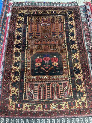 Hand Knotted Persian Rug 4.8x2.6 Ft. #1278.