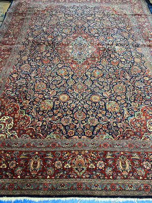 Antique Hand Knotted Persian Kashan Rug  11.5x8.6 Ft. #1287