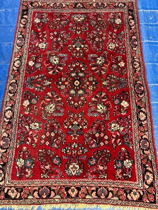 Hand Knotted Persian Sarouk Rug 4x2.6 Ft   #1352.