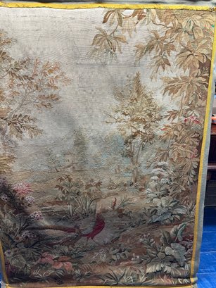 Antique Hand Knotted Aubosan Tapestry 6.7x4.7 Ft