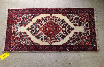 Hand Knotted Persian Sarouk Rug 2x4.3 Ft.    #1027