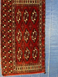 Hand Knotted Persian Turkman Rug 4.2x2.4 Ft.  #1188.