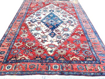 Hand Knotted Persian Heriz Rug 8x11.5 Ft   #1592.