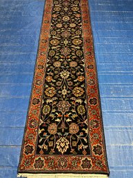 Hand Knotted Indo Tabriz Rug 10.3x2.6 Ft   #1237