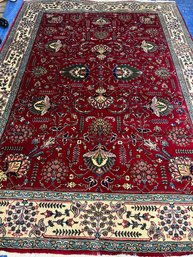 Hand Knotted Persian Rug Tabriz Rug 7.2x9.2 Ft. #1271