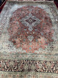 Fine Hand Knotted Hereke Silk Rug 11.6x8 Ft   #1403