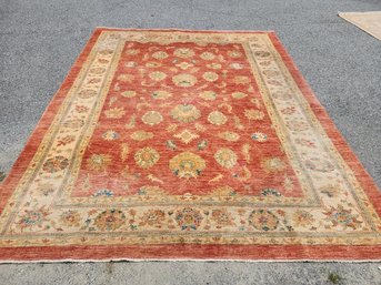 Hand Knotted Oushak Rug 11.5x8.7 Ft   #1406