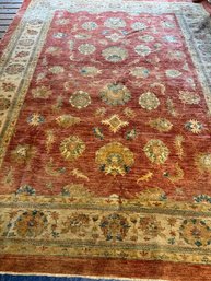 Hand Knotted Oushak Rug 11.5x8.7 Ft   #1406