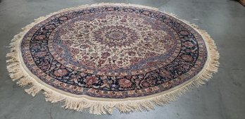 Hand Knotted Agra Tabriz Rug 7.4x7.4 Ft