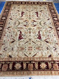 Hand Knotted Oushak Rug 9x7.8 Ft   #1430