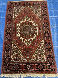 Hand Knotted Persian Bijar Rug 4x2.7 Ft   #1435.