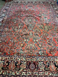 Hand Knotted Persian Sarouk Rug 9.6x12 Ft   #1453