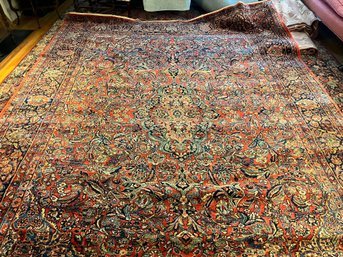 Antique Hand Knotted Persian Sarouk Rug 13x10 Ft   #1456.