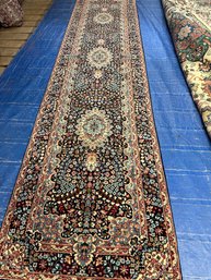 Hand Knotted Persian Kermen Rug 11.2x2.6 Ft. #1459.