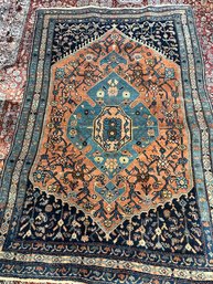 Antique Hand Knotted Persian Lilihan Rug 4.10x6.2 Ft #1465