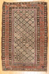 Antique Hand Knotted Shirvan Rug 4.10x3.3 Ft   #1466