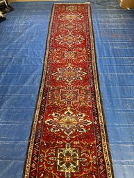 Hand Knotted Persian Heriz Rug 10x2.6 Ft.  #1514.