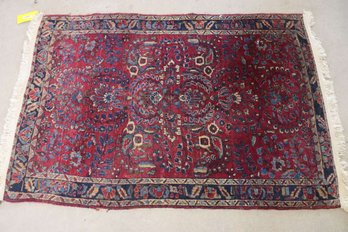 Antique Persian Sarouk Rug 5x3 Ft   #1543.