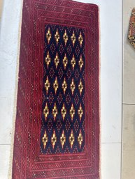 Hand Knotted Turkman Rug 1.4x3.5 Ft. #1559