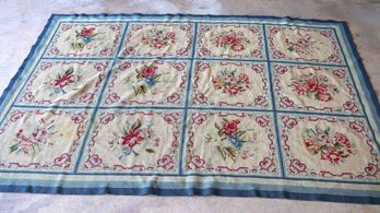 Hand Knotted Needlepoint Rug 9x6 Ft    #1449