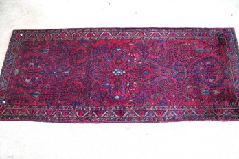 Antique Hand Knotted Persian Sarouk 6.6x2.6 Ft  #1450