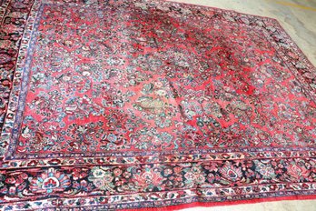 Hand Knotted Persian Sarouk Rug 9.6x12 Ft   #1453