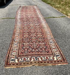 Antique Persian Hand Knotted Bijar Rug 4.6x18 Ft.   #1496.