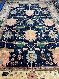 Hand Knotted Oushak Rug 9x13 Ft   #1393