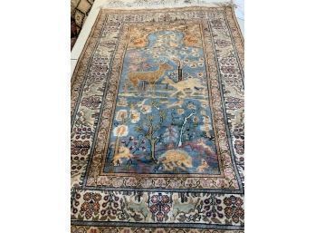 Hand Knotted Hereke Silk Rug 60'x36'.   #4182