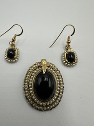 Gold Filled Victorian Earrings And Pendant