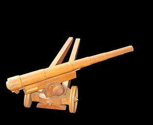 Vintage Wooden Toy Cannon