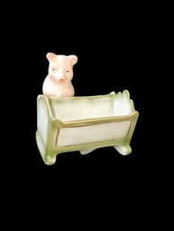 German 19th Century Porcelain Mourning Trinket Holder,  Mommy Missing Piglet