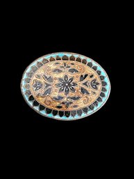 Vintage Silver And Enameling Inlay Pill Holder