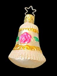 Rare,  Vintage Inge-Glass Ornament,  Hand Painted And Blown Made In Western Germany Bell Glass Ornament