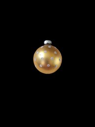 Vintage Shiny Brite Hand Blown Golden Ball Ornament Hand Painted With Silver Sparkling Dots Glass Ornament,