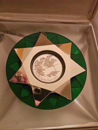 Mint In Original Box Without Certificate. 1974 Forest Green Lucite Collectors Ornament .At Least 50 Grams