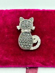 Vintage Marcasite Cat Pendant