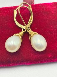 Vintage 14 Kt Pearl Earrings