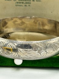 Beautiful Etched Sterling Bangle
