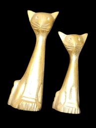 Solid Brass Vintage Cats