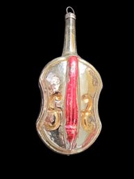 Vintage 1950s Hand-blown Glass Guitar Ornament Made In Austria , Hand Painted