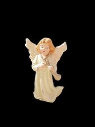 Vintage Nardi Italy Angel Ornament/ Figurine With Yellow Dress And Brass Horn