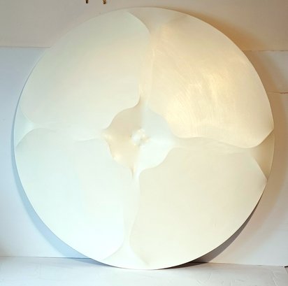 Jon M Riley Large 49' Diameter Round Modern 3 Dimensional Relief Painting Oil On Canvas American Artist Signed