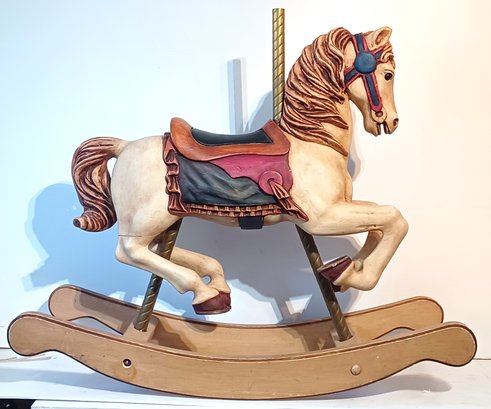 Vintage Carousel Style, Child-sized Horse/Pony Rocker With Pole Attachment