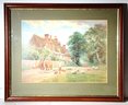 Four (4) 19th/20th C., Framed Artworks Oval La Mode Illustree Prints English Countryside Landscapes
