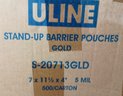 Brand New Glossy Gold Bags Uline Barrier Pouches 7 X 11 X 4 Count: Approx. 500 Pieces