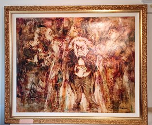 Mark Tochilkin Listed Ukrainian Israeli Signed Figurative Original Oil On Canvas Orchestra Violinist 64 X 54!