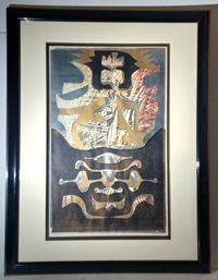 Awesome Collectible Mid Century Japanese Abstract M/M Lithograph Signed Tashojinshi '69 Fabulous Framing!!