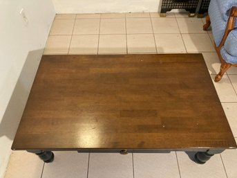 All Wood Coffee Table With Drawer